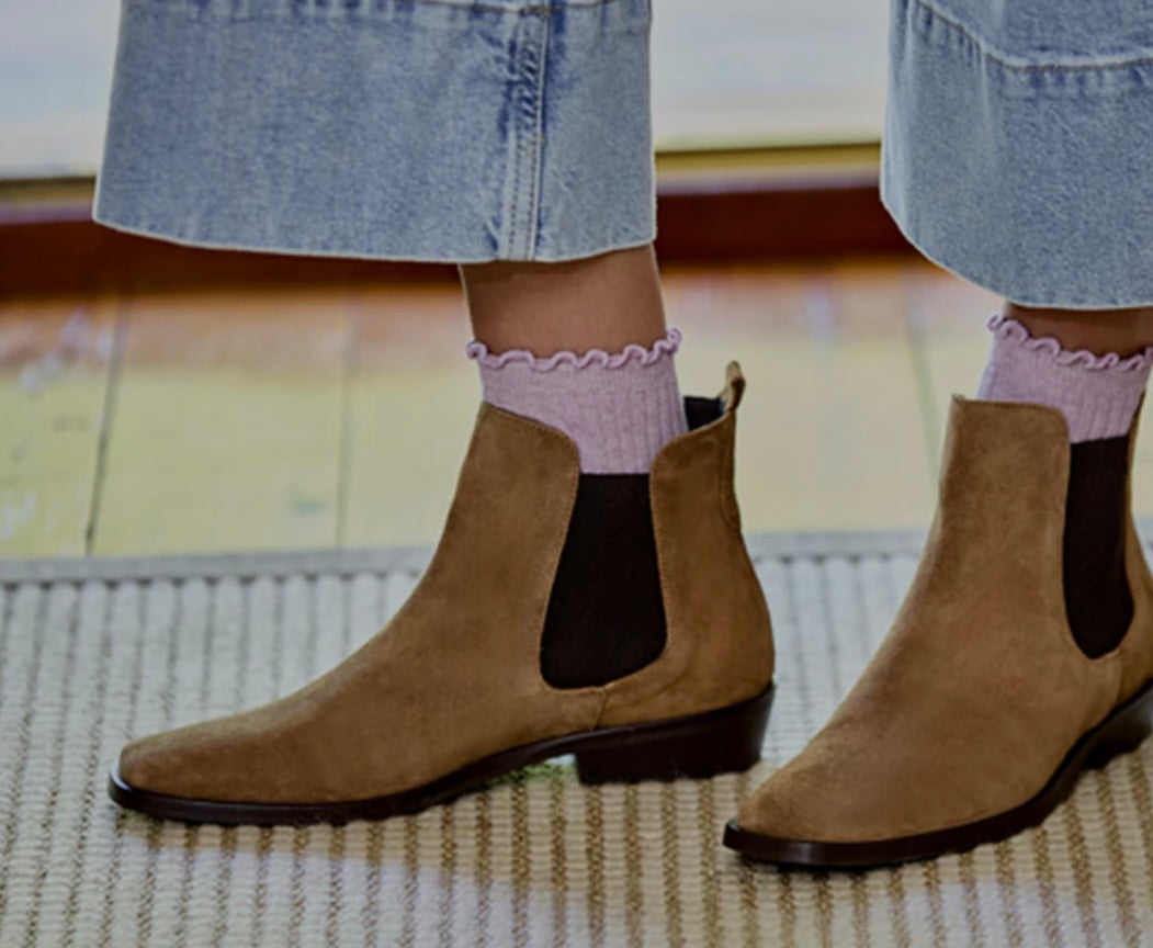 Luna Suede with Shearling Ankle Bootie