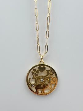 Gold Lucky Charms 16 Pendant Necklace